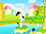 Play-shoot-the-basket-mit-einem-hund-und-einer-schildkrote